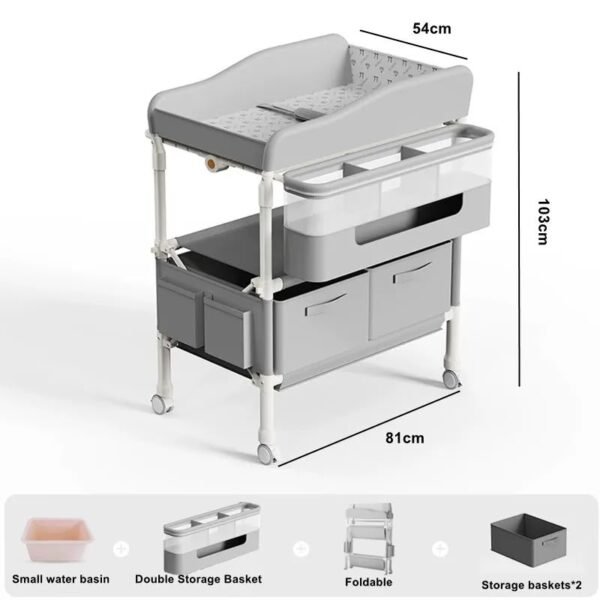 Foldable Changing Table with Storage